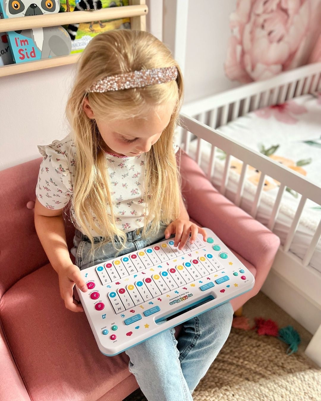 cartoon image of a child learning phonics